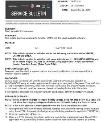 2019 Technical Service Bulletins (TSBs) | DODGE RAM FORUM - Dodge Truck ...